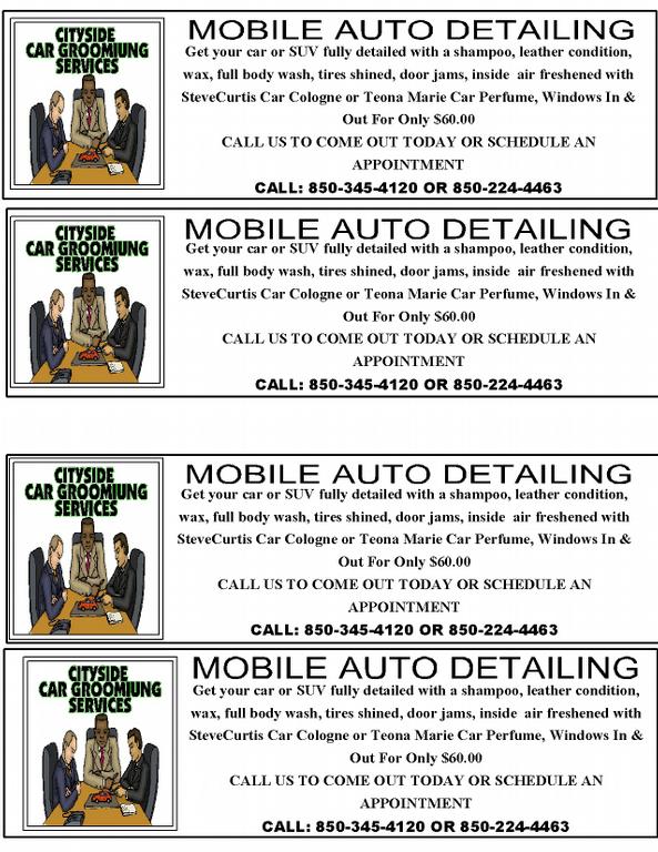 CAR GROOMING 4 FLYERS from Auto Detailing Tallahassee,Mobile Auto